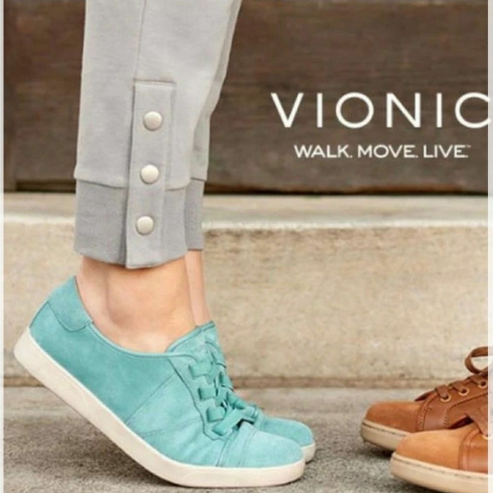 Vionic Shoes Women's Jean Suede Slip On Sneakers Aqua Size 9